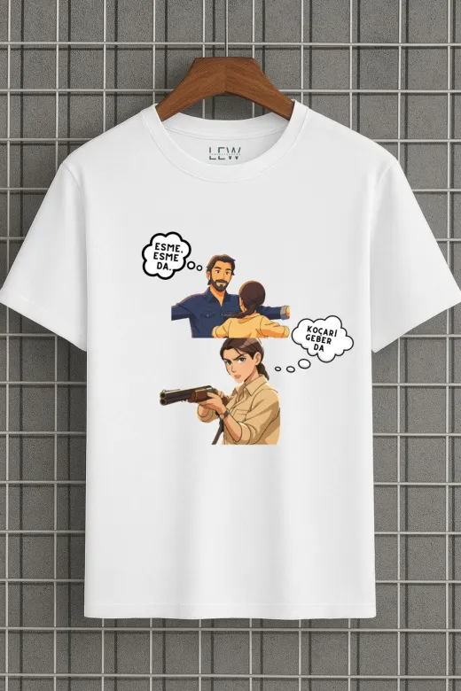 lovver KOÇARİ1 Adil Koçari Ve Esme Furtuna Tasarimli Özel Tasarim Nefes Alan Premium Baski Pamuklu Tişört