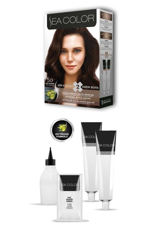 lşopişjoi Sea Color 2 Tüp Krem Saç Boyası Seti Açık Kahve No:5.0