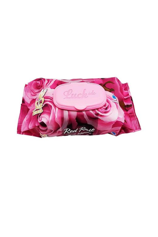 Luckido RT-RYL-ARLCKMDN9 9 Paket Red Rose Islak Havlu Mendil 90 Adet Kapaklı Gül Kokulu