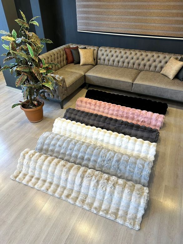 Lüks Peluş Tavşan Tüyü Post Halı M2 (A+ Kalite)-Özel Ebat
