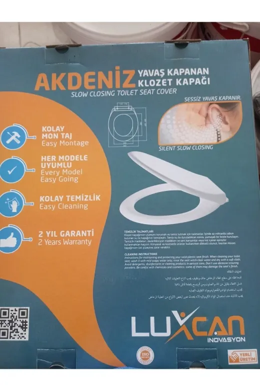 LÜXPAR luxparklozet Klozet Kapağı,akdeniz Tipi Yavaş Kapanan Yuvarlak Tıp Kız Par Klozet Kapaği