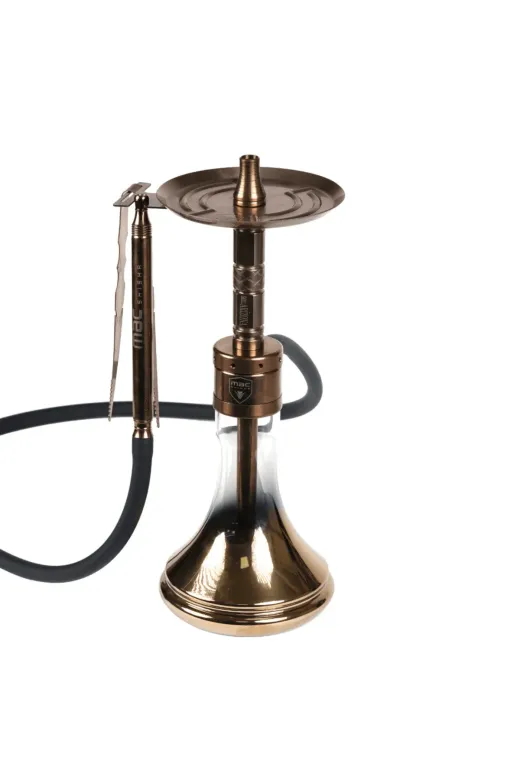 MAC SHISHA SMALLARİZONATİTAN Gold Renk Full Çelik Orta Boy Nargile Takımı Tüm Set Masa Üstü Nargile Takımı Orta Boy Nargile Seti