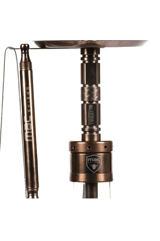 MAC SHISHA SMALLARİZONATİTANBAKIR Bakır Renk Full Çelik Orta Boy Nargile Takımı Tüm Set Masa Üstü Nargile Takımı Orta Boy Nargile