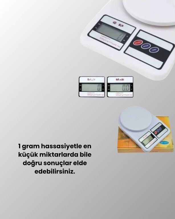 Maesko TRİTHLTXUCZHASSASTARTİ-3-BLNCCC Hassas Tartım İçin Dijital Mutfak Terazisi 10Kg / 1G Açık Gri