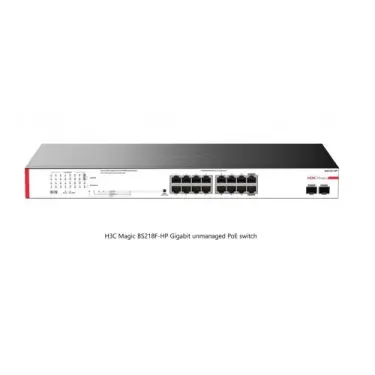 Magic BS218F-HP, 18 Port, GigaBit, 16 Port PoE, 225W, 2 Port GigaBit Uplink, +2 Port GigaBit SFP, Metal Kasa, Yönetilemez, Rack Mount Switch