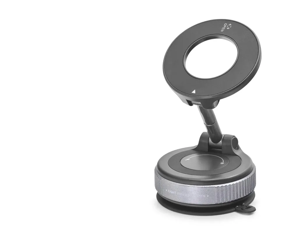 Magsafe Uyumlu Manyetik Vantuzlu 360° Döner Araç Içi Telefon Tutucu Metal - Siyah HDX8028