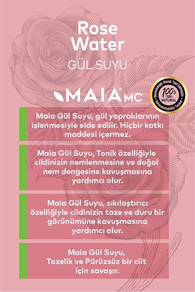 Maia mc maıagülsuyu149 Gül Suyu 250 Ml