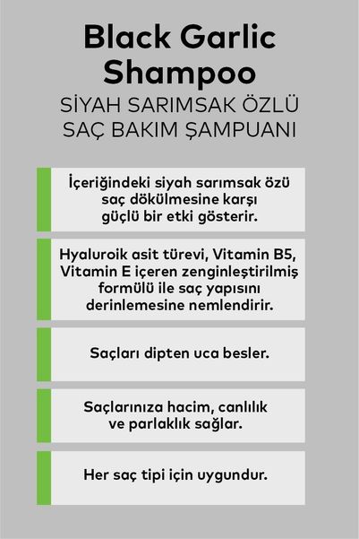 Maia mc maıasiyahsarım179 Siyah Sarımsak Şampuanı Aloe Vera İlaveli 400 Ml