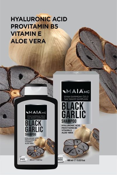 Maia mc maıasiyahsarım179 Siyah Sarımsak Şampuanı Aloe Vera İlaveli 400 Ml