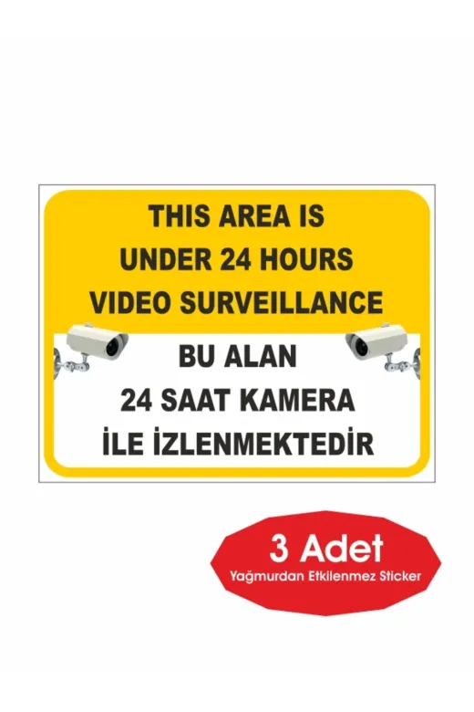Makri guvenliksarietiket Bu Alan İzlenmektedir Güvenlik Kamerası Stickerı
