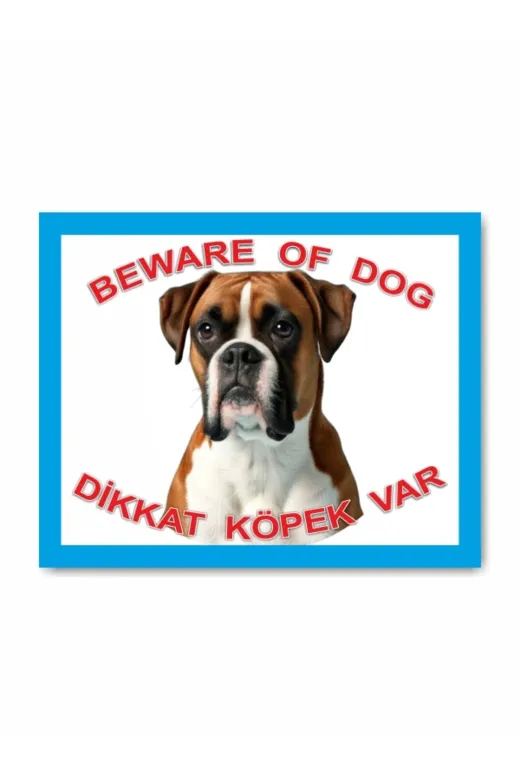 Makri ingilizboxer İngiliz Boxer Dikkat Köpek Var Levhası Beware Of Dof