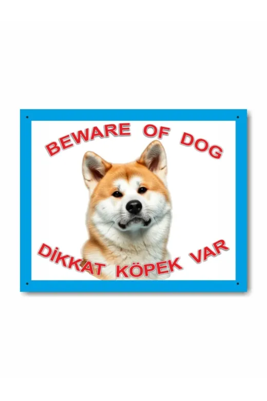 Makri kopekakita Akita Dikkat Köpek Var Levhası Beware Of Dog