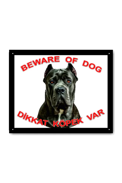 Makri kopekcanecorsosiyah Cane Corso Dikkat Köpek Var Levhası Beware Of Dog Siyah
