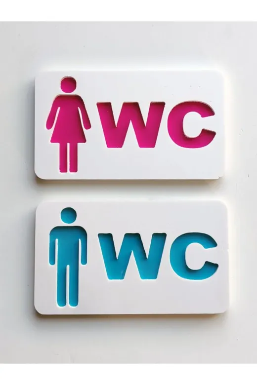 Makri tuvaletikili Tuvalet Wc Tabelası Kadın Erkek