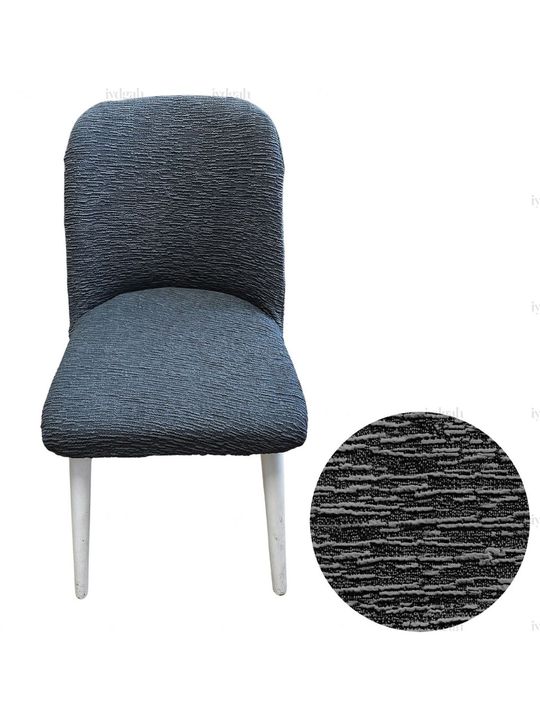 Mandaş Oval jakarlı Sandalye örtüsü Antrasit