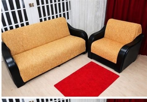 Mandaş Şönil El Dokuma Kolsuz Koltuk Takım Örtüsü (3+3+1+1) A hardal