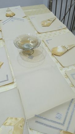 mandaş yemekteyiz yemek seti boncuk işlemeli 26 parça KREM