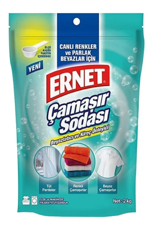 Mara çamaşırsodası Ernet Çamaşır Sodası 2 Kg Konsantre Formül 100 Yıkama Beyaz Ve Renkli Çamaşırlar Için