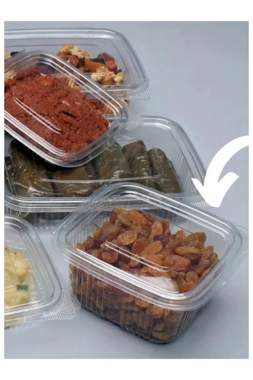 Mara PlastikKase-50 Plastik Sızdırmaz Kap 500 Gr Cc Kullan At Tek Kullanımlık Plastik Kapaklı Kase 50 Adet