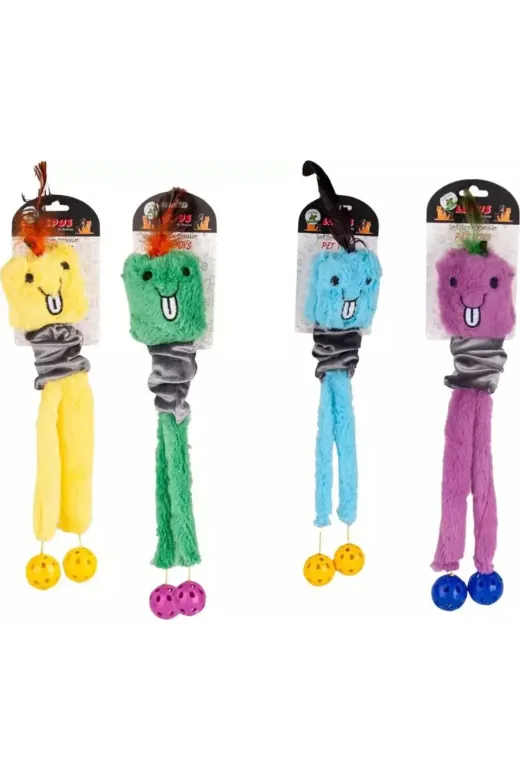 markapet 293769 Uzayabilen Peluş Toplu Yaylı Kedi Köpek Oyuncağı Çeşitli Renklerde 45 Cm