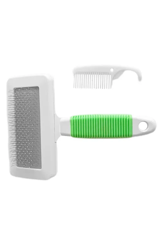 markapet MRKPT-TRK-YSLS Temizleme Aparatlı Kedi Köpek Tarağı 7 Cm-14 Cm Small Yeşil