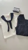 Markasız FULARLI LACİVERT TAKIM