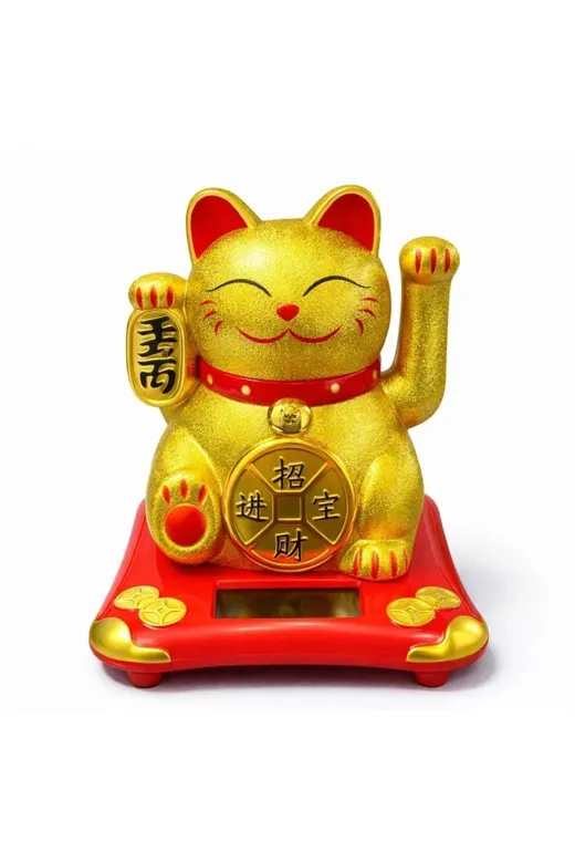 Marsilyan GWS55MT3-KH-ALK4524GEWR Güneş Enerjili Sallanan Şans Kedisi - Maneki Neko Alk4524