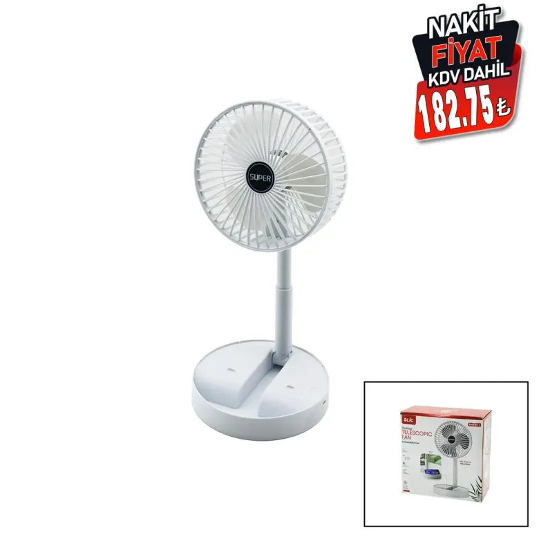 MASA ÜSTÜ VANTİLATÖR USB ŞARJLI KATLANIR FAN=16.4CM - UZAYAN AYAK=12.5-19CM 180 DERECE DÖNEBİLEN TELEFONLUKLU BWFN-11 (4745)