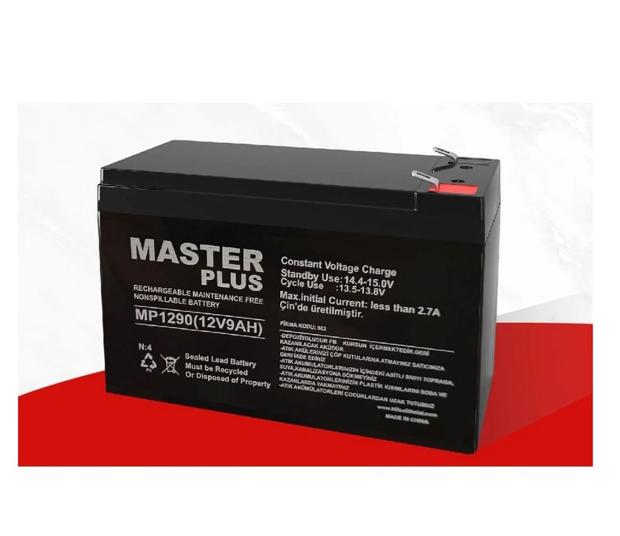 Masterplus 12V9Ah Kuru Akü 12V9Ah Usp Güç Kaynağı-Çocuk Arabası Sırt Pompası Aküsü