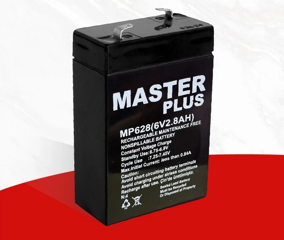 Masterplus 6V2.8Ah Kuru Akü Işıldak Aküsü Mp628