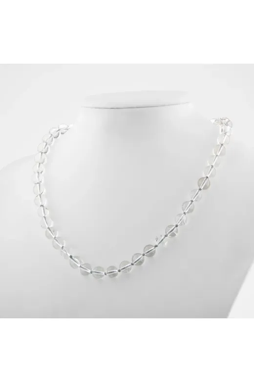 Mavera Doğaltaş PRA-8816394-0239999 Kristal Kuvars 6 Mm Düğümlü Doğal Taş Kolye