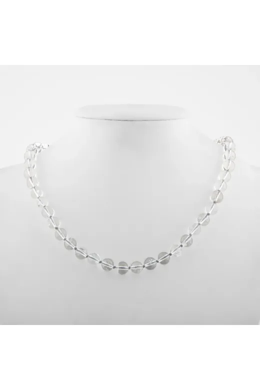 Mavera Doğaltaş PRA-8816394-0239999 Kristal Kuvars 6 Mm Düğümlü Doğal Taş Kolye
