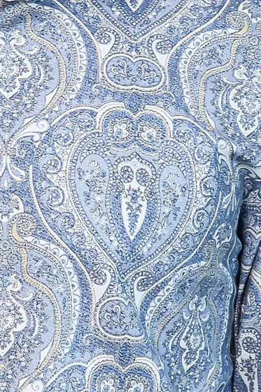Mavi Damask Desenli Slim Fit Gömlek - Wessi - S / Mavi