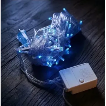 Mavi Işık 10m 100 Led Damla Uçlu Şeffaf Kablo