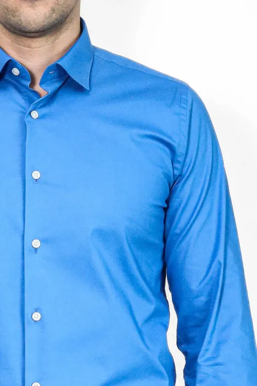 Mavi Slimfit Erkek Gömlek | Wessi - M / Mavi