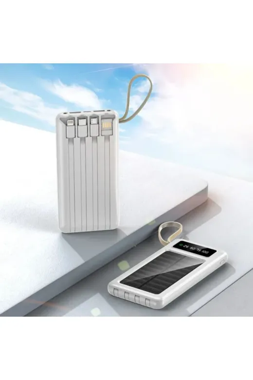 maxstrox 6485216699841646268 Jvnna Mah Güneş Enerjili Led Işıklı Powerbank Şarj Aleti 2X Usb Çıkışlı Mikro Tycp Shpjvn