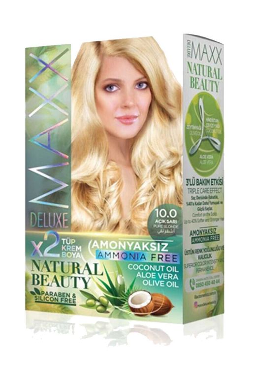 MAXX DELUXE RT-RYL-ARMAXX100 Natural Beauty Amonyaksız Saç Boyası 10.0 Açık Sarı