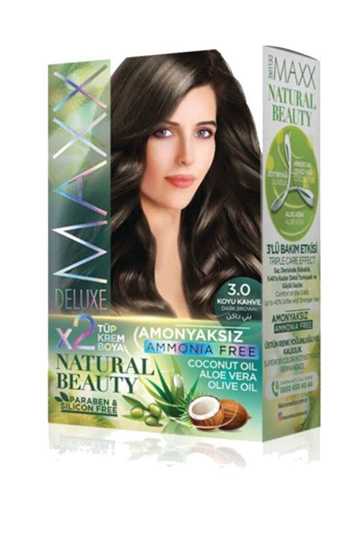 MAXX DELUXE RT-RYL-ARMAXX30 Natural Beauty Amonyaksız Saç Boyası 3.0 Koyu Kahve