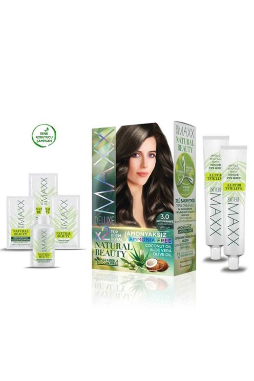 MAXX DELUXE RT-RYL-ARMAXX30 Natural Beauty Amonyaksız Saç Boyası 3.0 Koyu Kahve