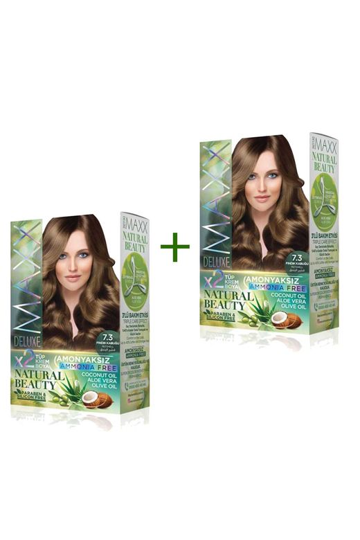 MAXX DELUXE RT-RYL-ARMAXX73-0 2 Paket Natural Beauty Amonyaksız Saç Boyası 7.3 Fındık Kabuğu