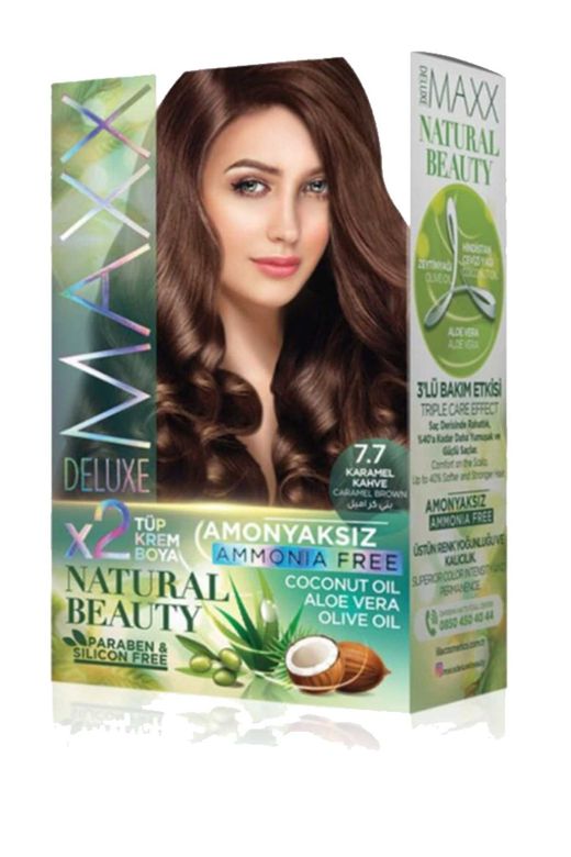 MAXX DELUXE RT-RYL-ARMAXX77 Natural Beauty Amonyaksız Saç Boyası 7.7 Karamel Kahve
