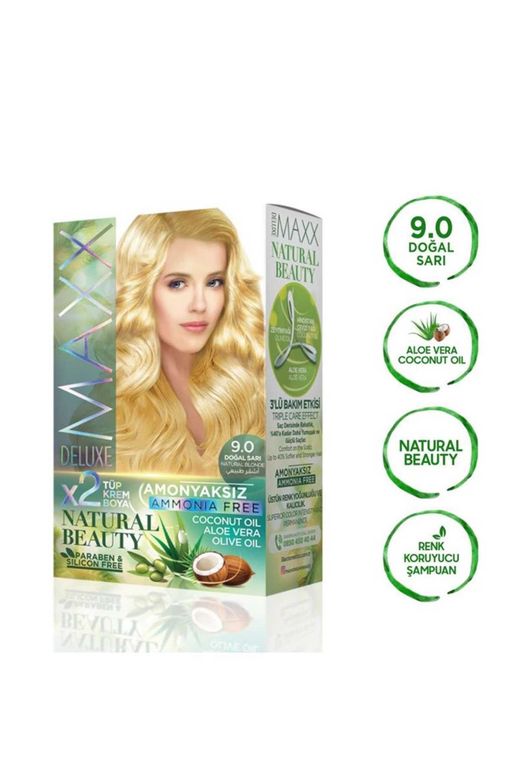 MAXX DELUXE RT-RYL-ARMAXX90 Natural Beauty Amonyaksız Saç Boyası 9.0 Doğal Sarı