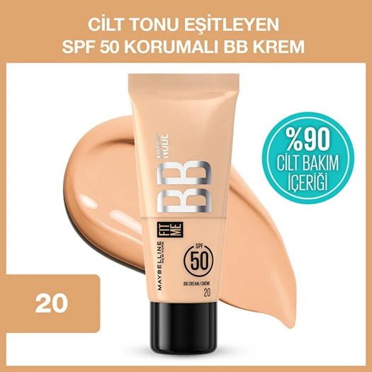 Maybelline New York ST25070498 Maybelline Fit Me Nude Bb Krem Nemlendirici Spf50 No: 20