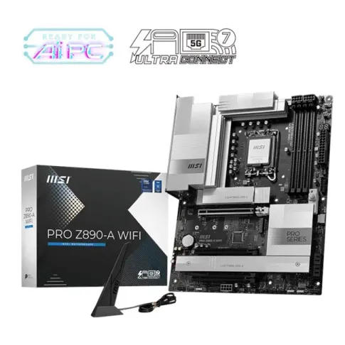 MB PRO Z890-P WIFI SOKET 1851 DDR5 9200MHZ(OC) USB 20Gbps 4xM.2 2xTB4 HDMI 2X DP 5G LAN WIFI 7 ATX