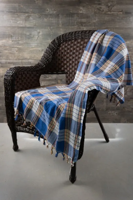 MCN Tekstil TYB3KD6H6BJ8XAD861 Klasik Mavi Hamam Peştemali 80X170 Cm