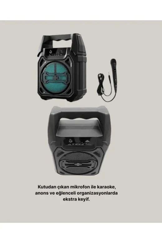 MEKs 15W Güçlü Ses Çıkışlı Bluetooth Hoparlör Fm Radyo Ve Mikrofon Destekli - Hep-7610-9242