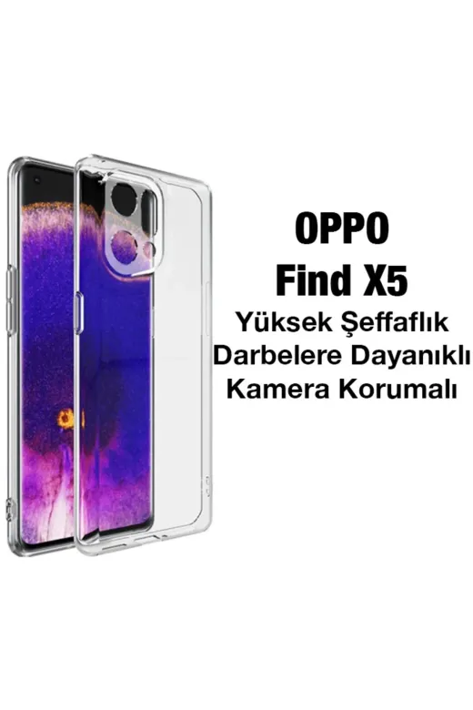 MEKs Ally Find X5 Kılıf Kamera Korumalı Ultra İnce Şeffaf Silikon Kılıf-(5775) - Hep-4726-4922