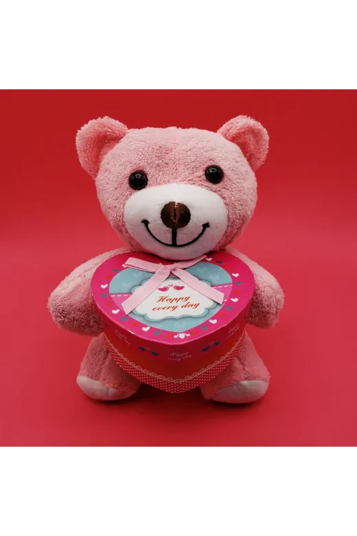MEKs TTT-24242450252 Hediyelik Pembe Kutulu Ayıcık