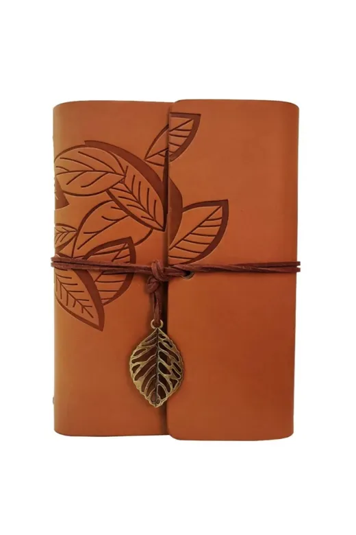 MEKs TTT-24242450277 Deri Yaprak Desenli Defter
