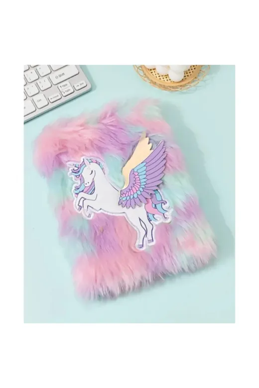 MEKs TTT-24242452150 Unicorn Tasarımlı Peluş Hatıra Defteri